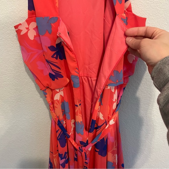 Vince Camuto Pink and Blue Floral High Low Dress Women’s Size 6 - Picture 13 of 16